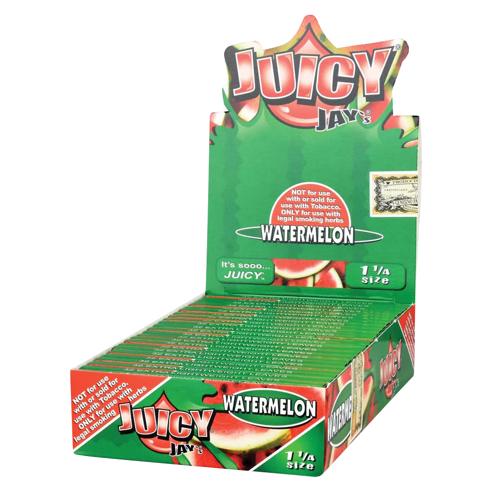 Juicy Jays Watermelon Flavored 1 1/4 Rolling Papers 24 Pack Display Box