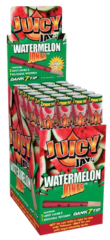 Juicy Jays Pre-Rolled Cones Watermelon Flavor - 24 Pack Display Box Front View