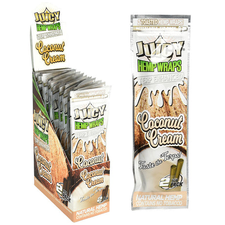 Juicy Jays Terp Enhanced Hemp Wraps Coconut Cream 2-Pack Display Front View
