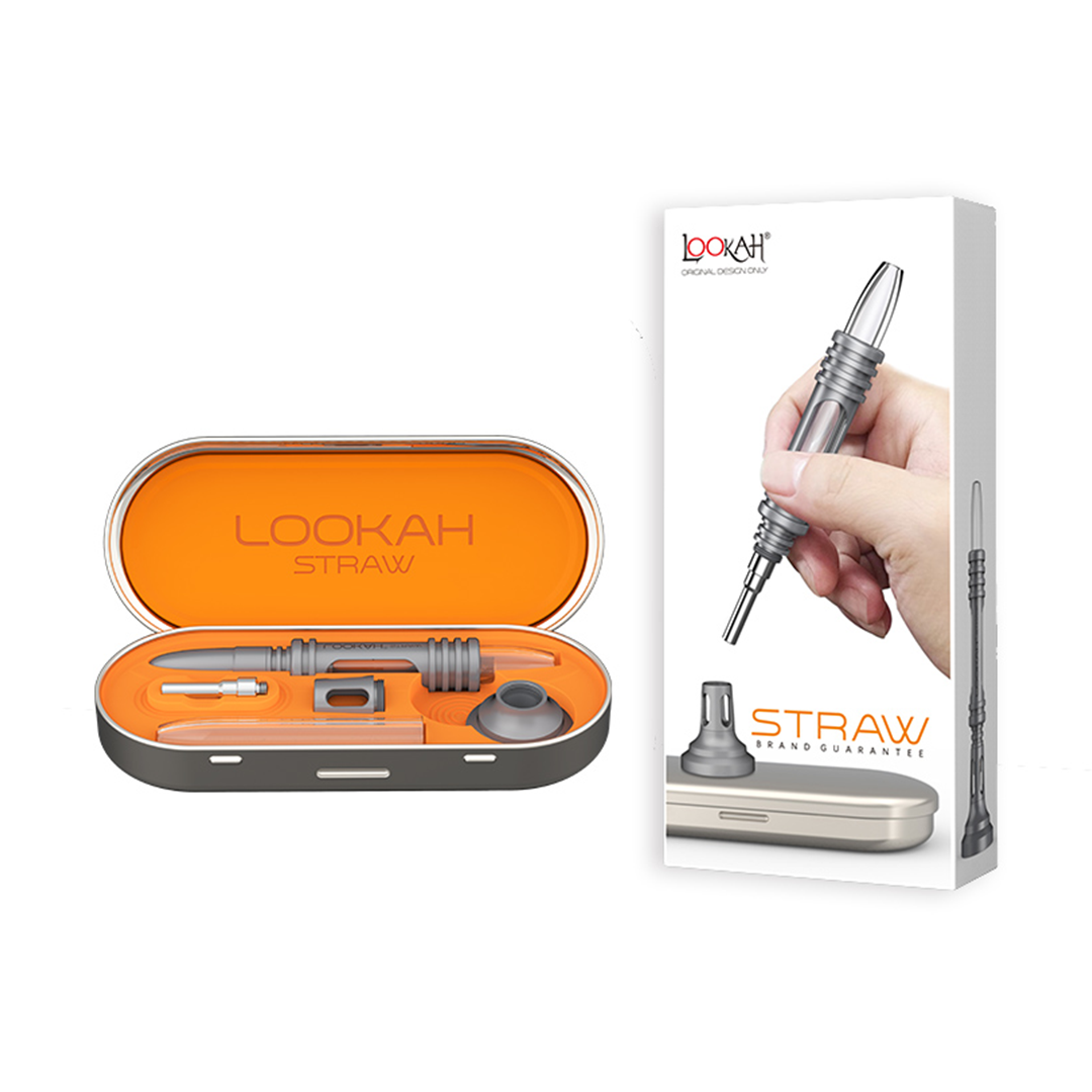 Lookah Dab Straw with SIC Insert - Portable Borosilicate Glass Dabbing Pipe with Case