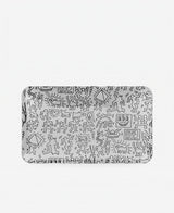 K.Haring Glass Collection rolling tray with iconic black and white artwork, front view on white background
