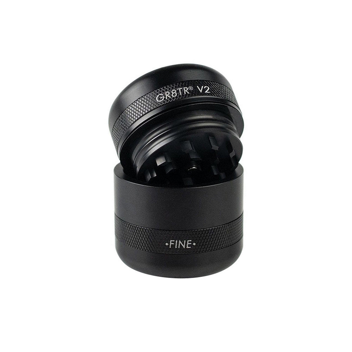 Kannastor GR8TR V2 Black Grinder with Fine Grinding Plate - Front View