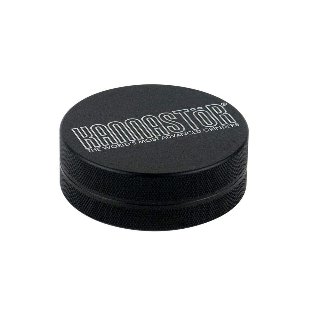 Kannastor Grinder 2 Piece 2.5" in Black - Top View, Durable Aluminum Build