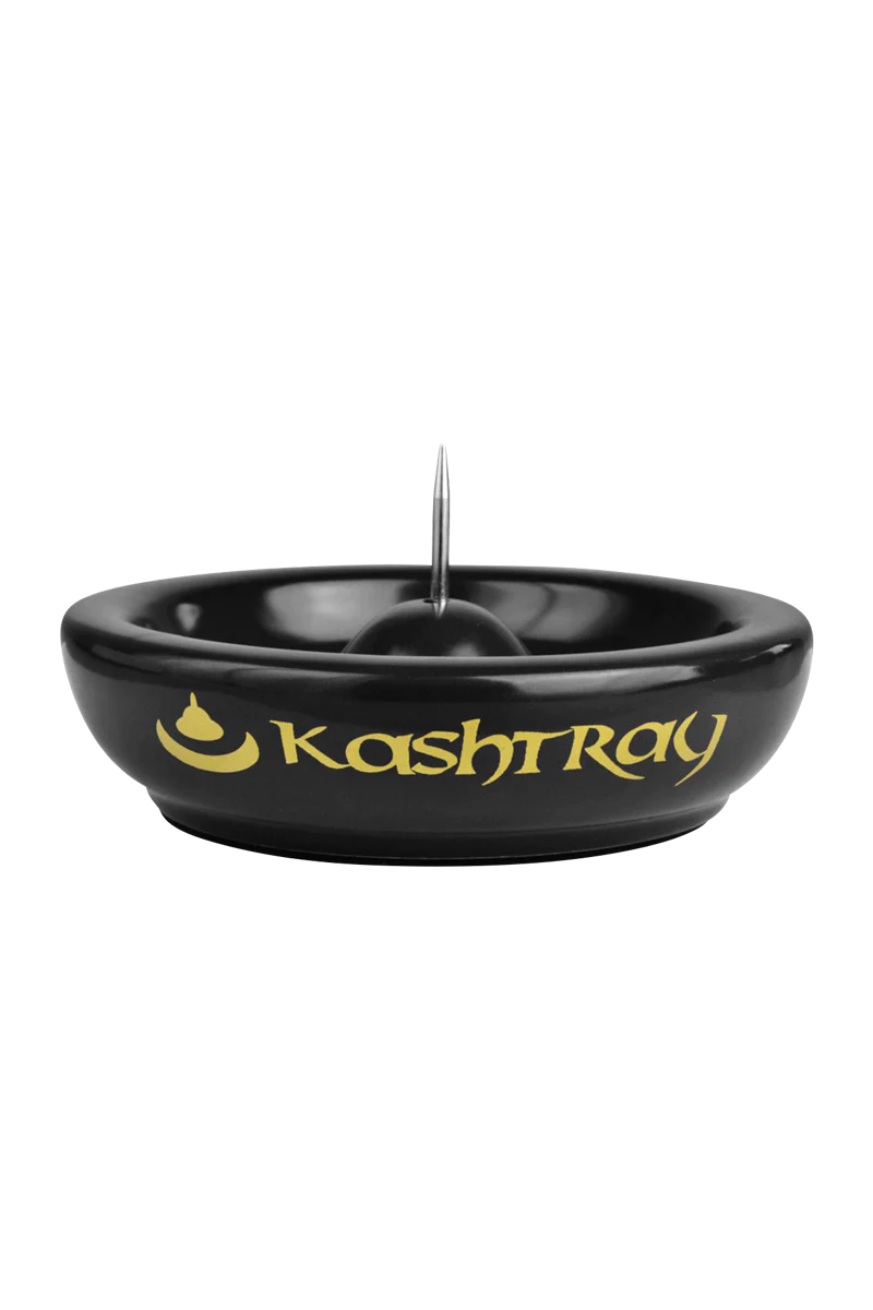 Kashtray Original Cleaning Spike Ashtray in Black - Ceramic with Central Metal Spike