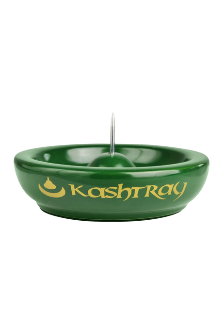 Kashtray Original Cleaning Spike Ashtray in Green - Ceramic with Rubber Base, 4.5" Diameter