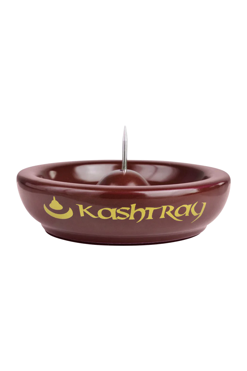 Kashtray Original Cleaning Spike Ashtray in Red, Ceramic with Rubber Base, 4.5" - Top View