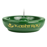 Kashtray Original Ceramic Ashtray with Cleaning Spike - Green Front View