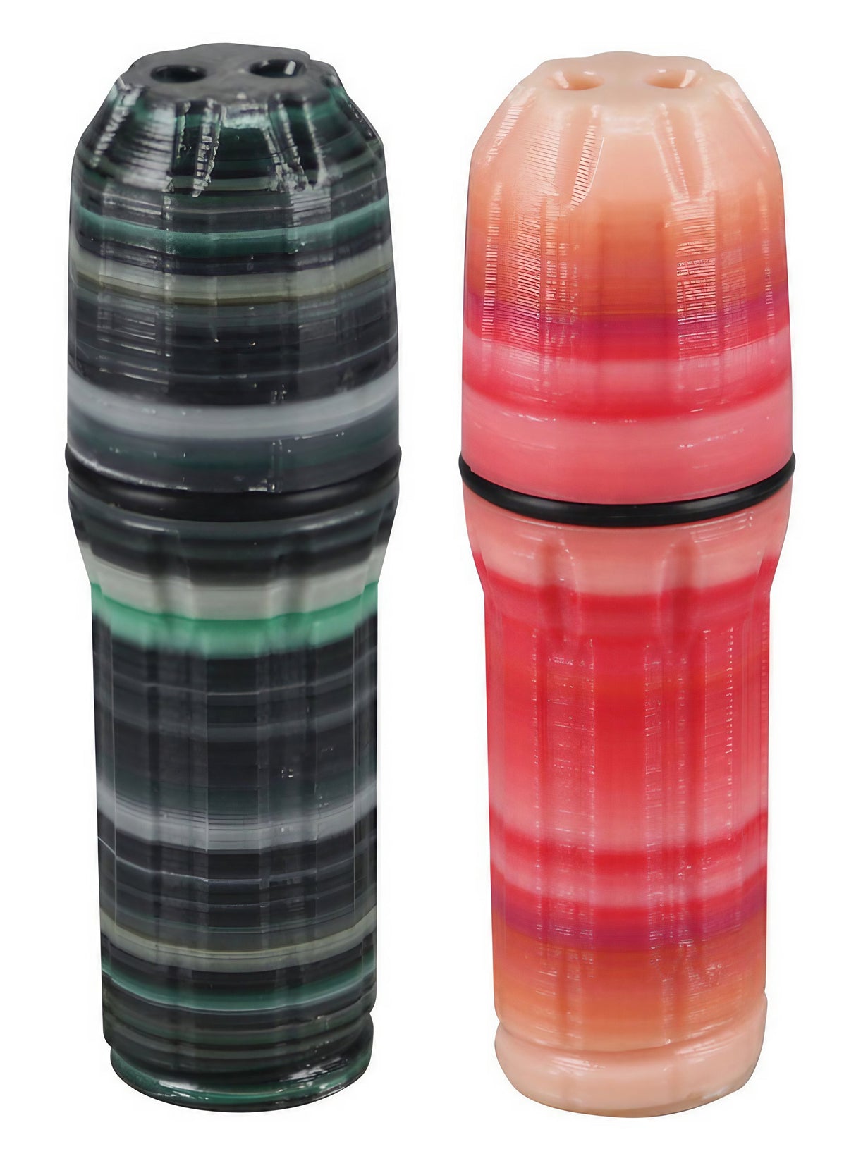 Kayd Mayd 3D Printed Dugout with One Hitter in green/black and red/orange colors, portable and compact design