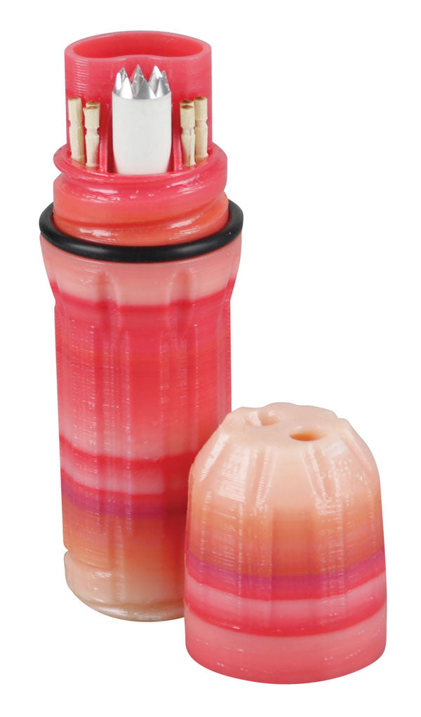 Kayd Mayd 3D Printed Dugout with One Hitter in red, front view, compact and portable design