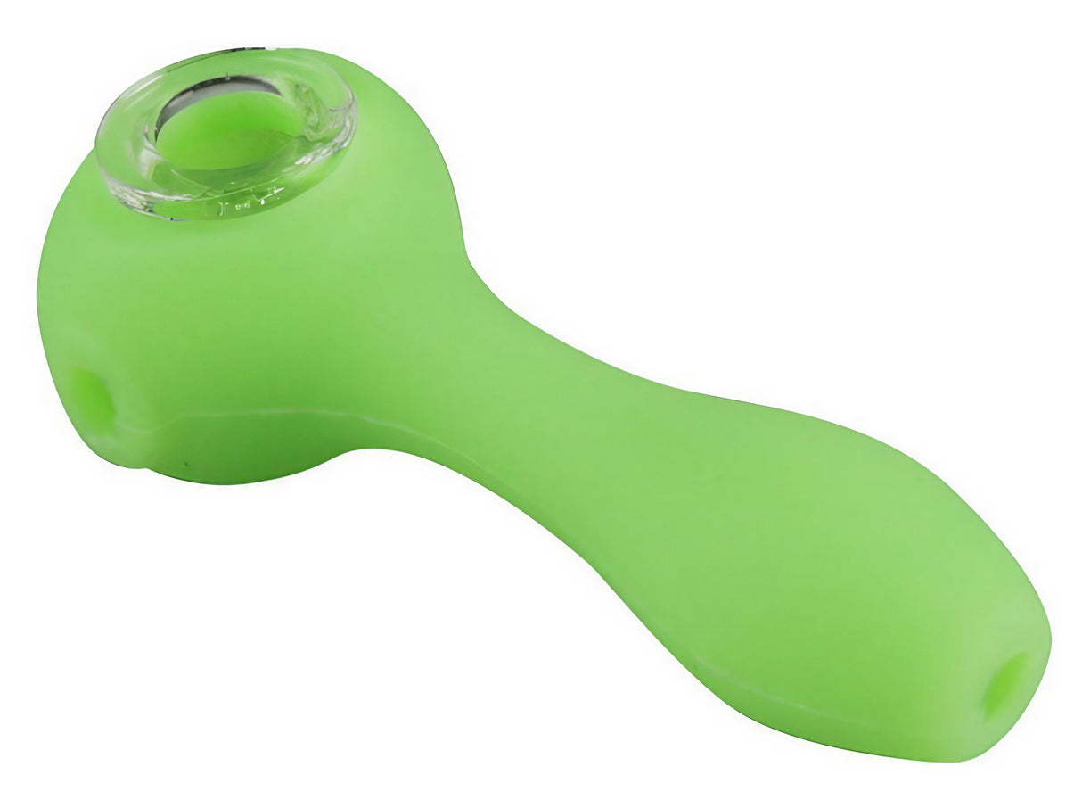 Kazili Silicone Hand Pipe in Assorted Colors, 4.5" Spoon Design, Durable & Portable