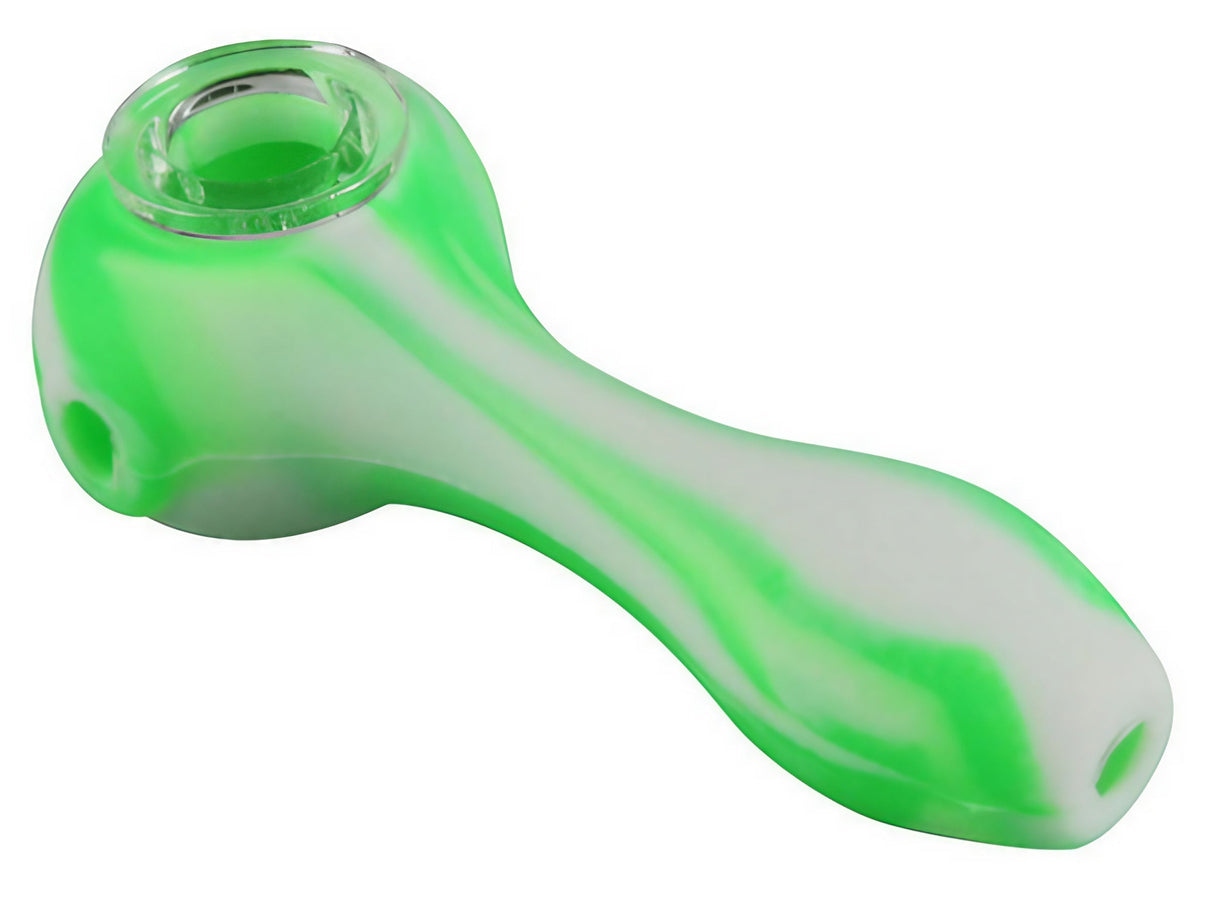 Kazili 4.5" Silicone Hand Pipe in Assorted Colors, Durable Spoon Design, Ideal for Travel