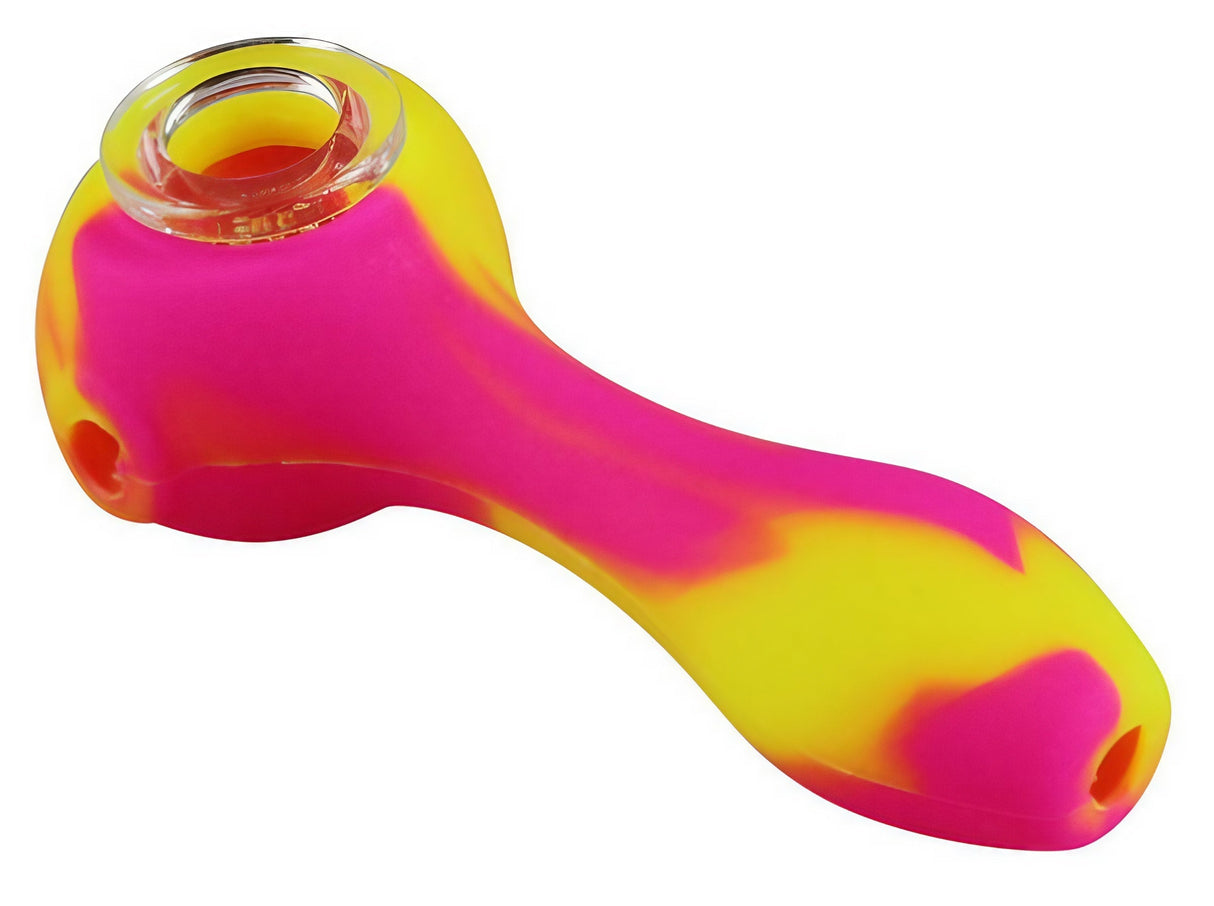Kazili Silicone Hand Pipe in Assorted Colors - 4.5" Spoon Design, Durable & Portable