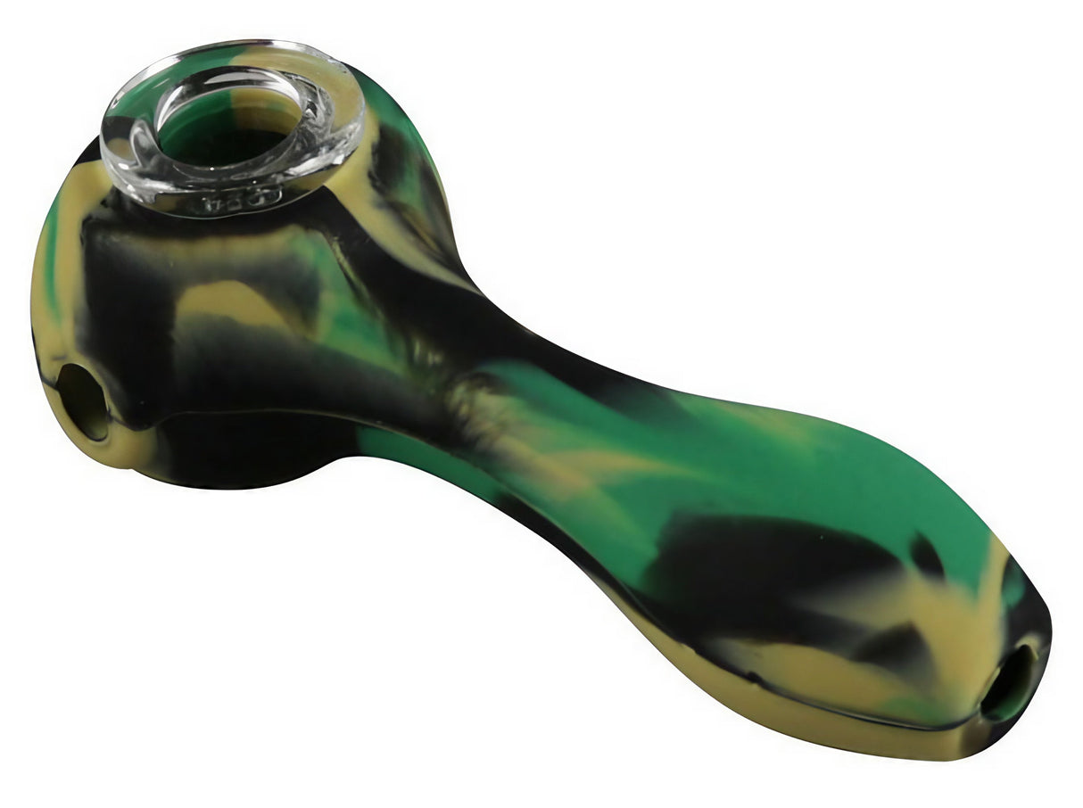 Kazili 4.5" Silicone Hand Pipe in Assorted Colors, Durable Spoon Design, Perfect for Travel