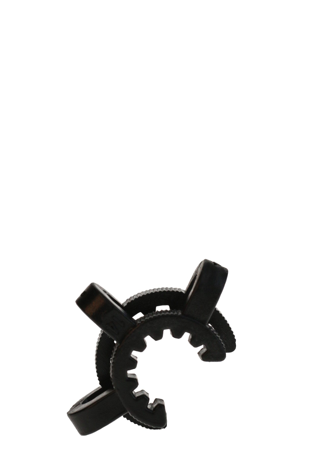 Thick Ass Glass Keck Clip in Black for 14MM & 18MM Joints - Front View