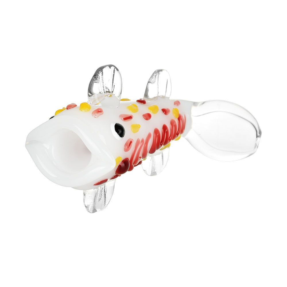 Koi Smile Glass Pipe - Novelty Hand Pipe with Clear Borosilicate Glass - 4.25" Length