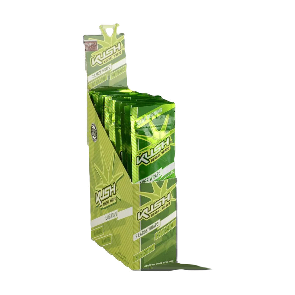 Kush Canadian Hemp Wraps 25 Pack, Original Flavor, Slow Burning, Nicotine-Free