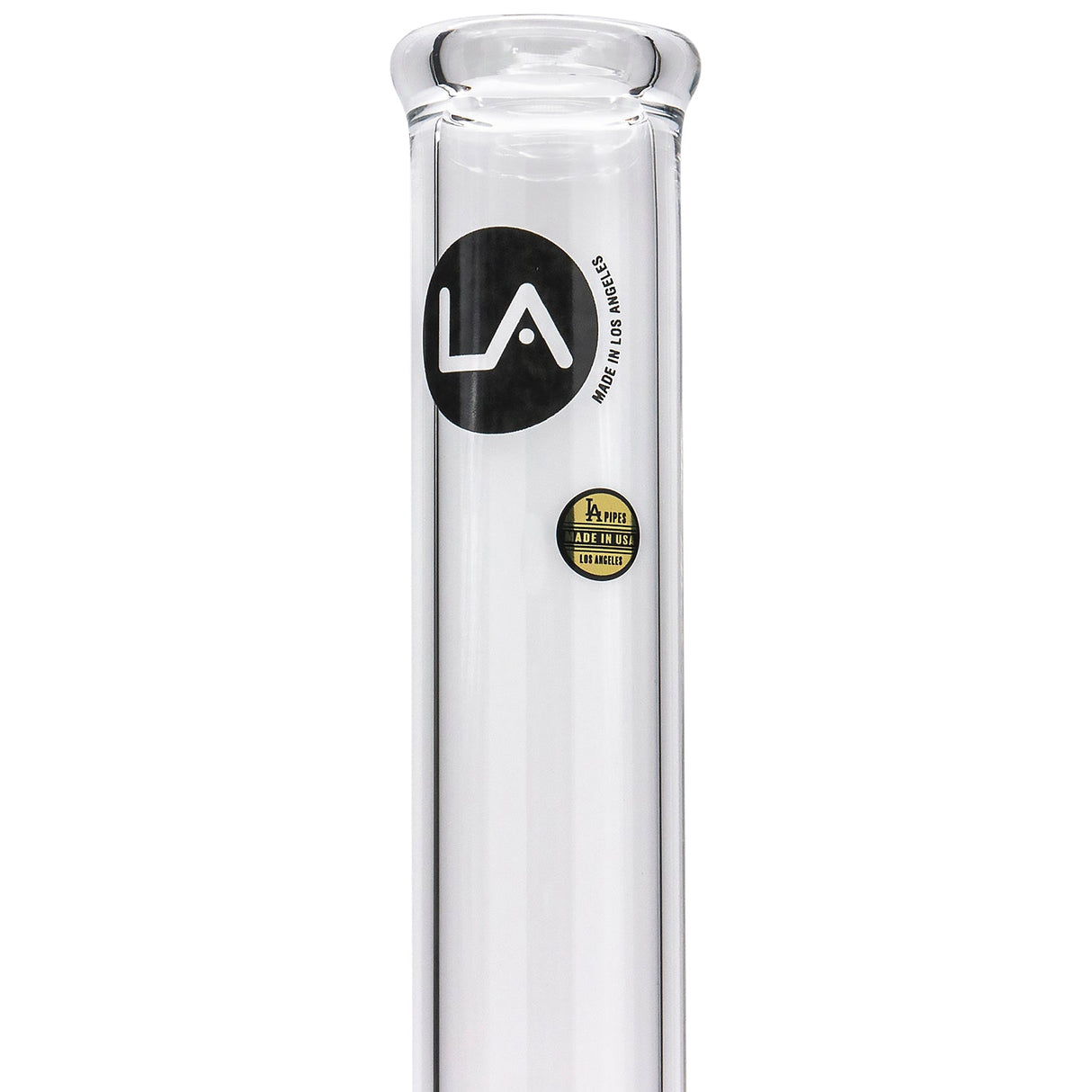 LA Pipes 12" Beaker Bong with 38mm Diameter, 18mm Female Joint, Front View on White