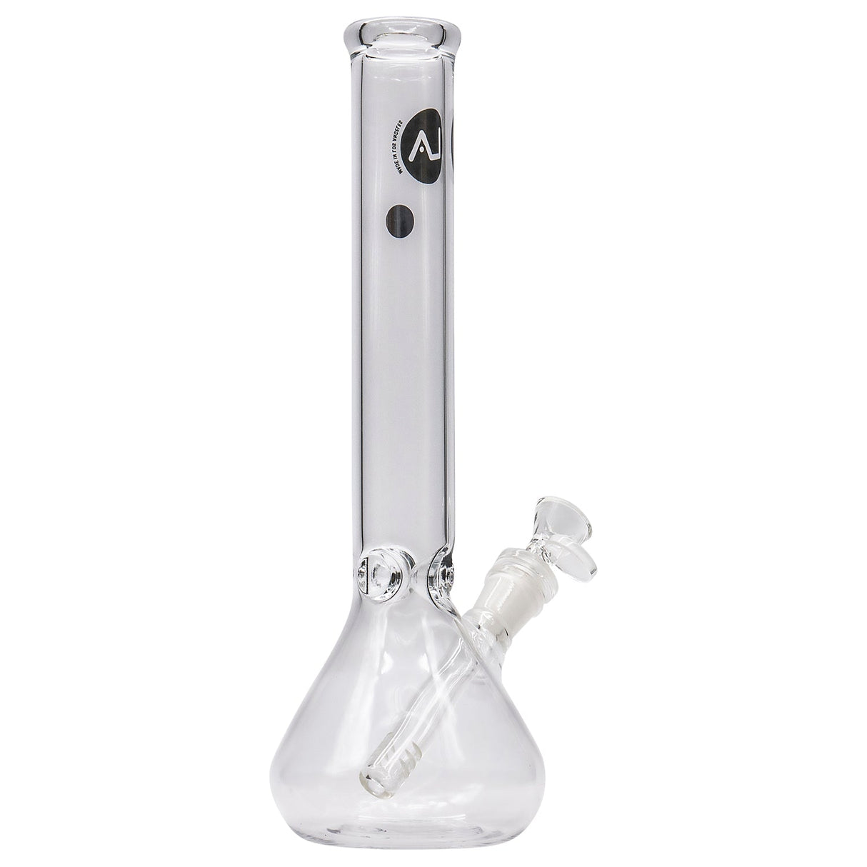 LA Pipes 12" Classic Beaker Bong made of Borosilicate Glass, Front View on White Background