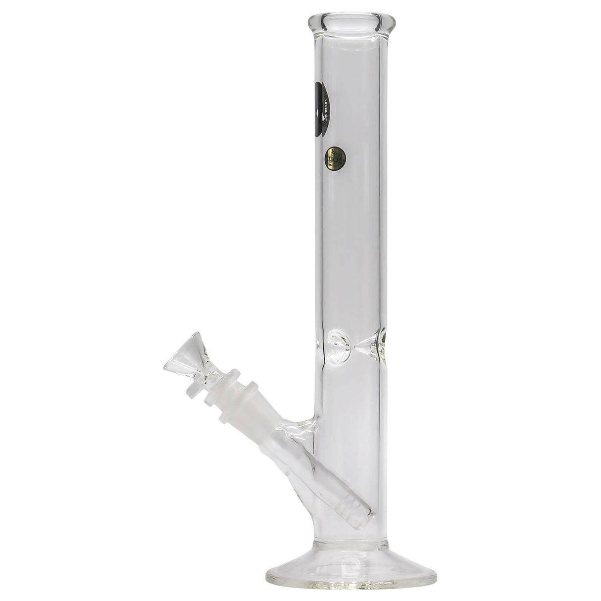 LA Pipes 12" Clear Straight Shot Bong with Borosilicate Glass, Front View on White Background