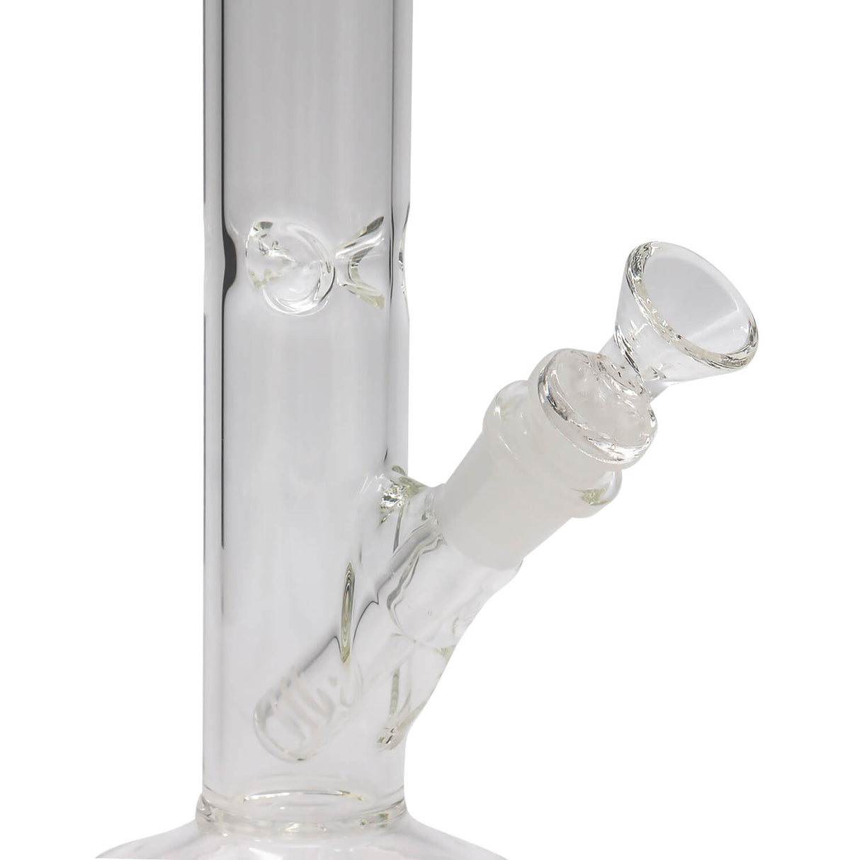 LA Pipes 12" Clear Straight Shot Bong Close-up, 38mm Diameter Borosilicate Glass