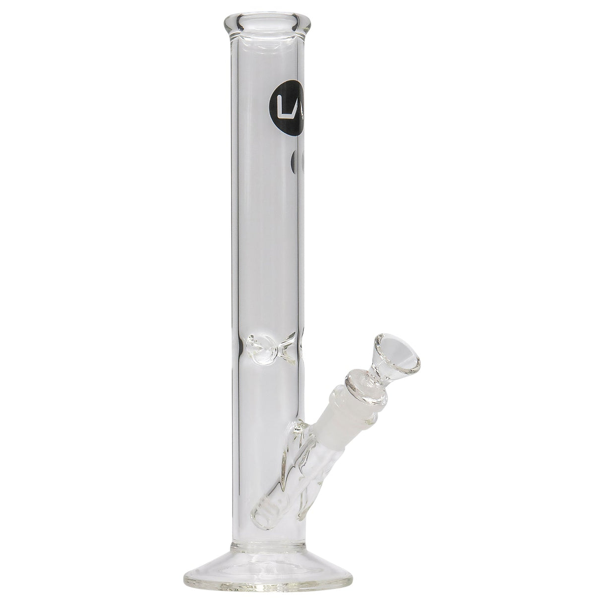 LA Pipes 12" Clear Straight Shot Bong with 14mm Female Joint - Side View