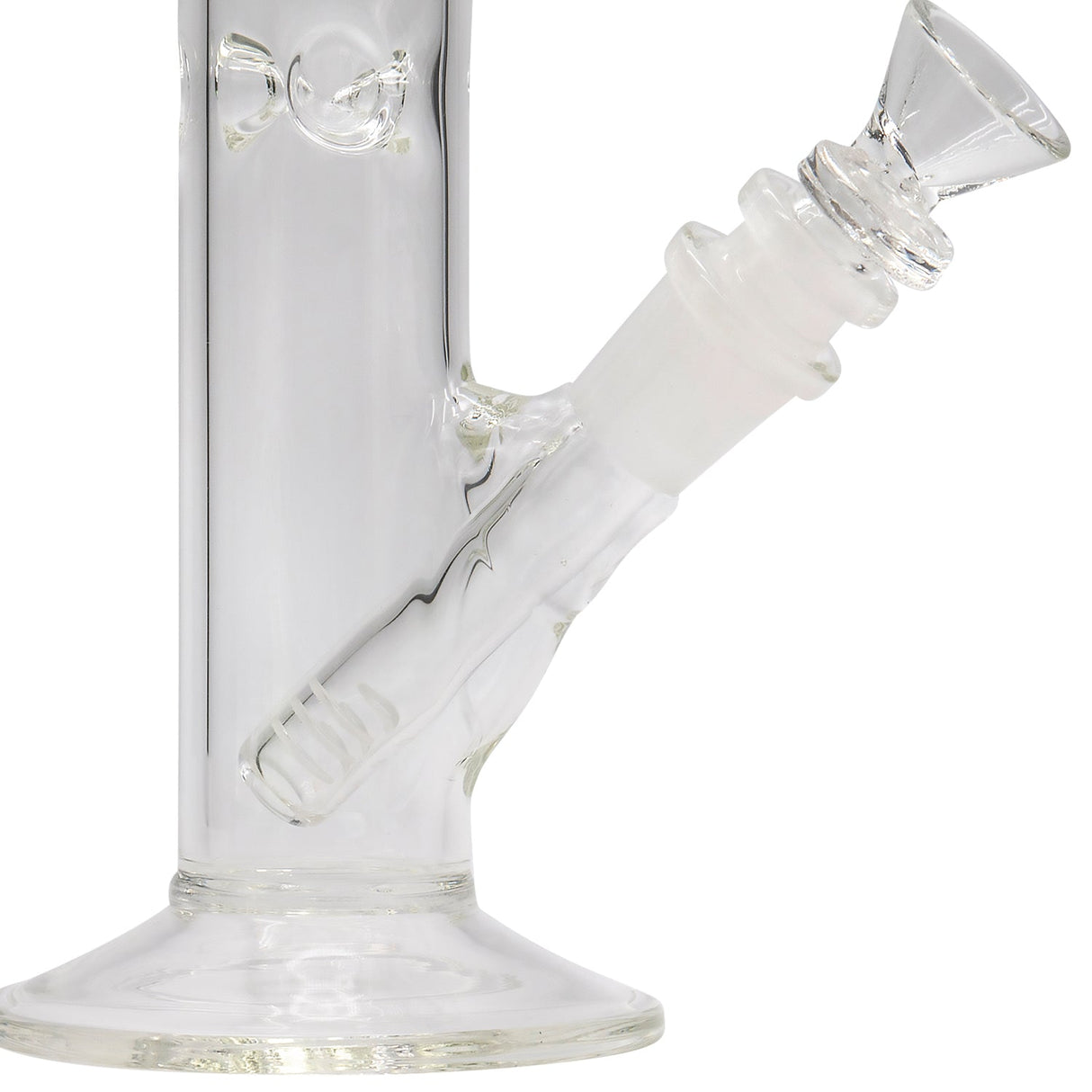 LA Pipes 12" Clear Straight Shot Bong with Thick Base - Side View on White Background