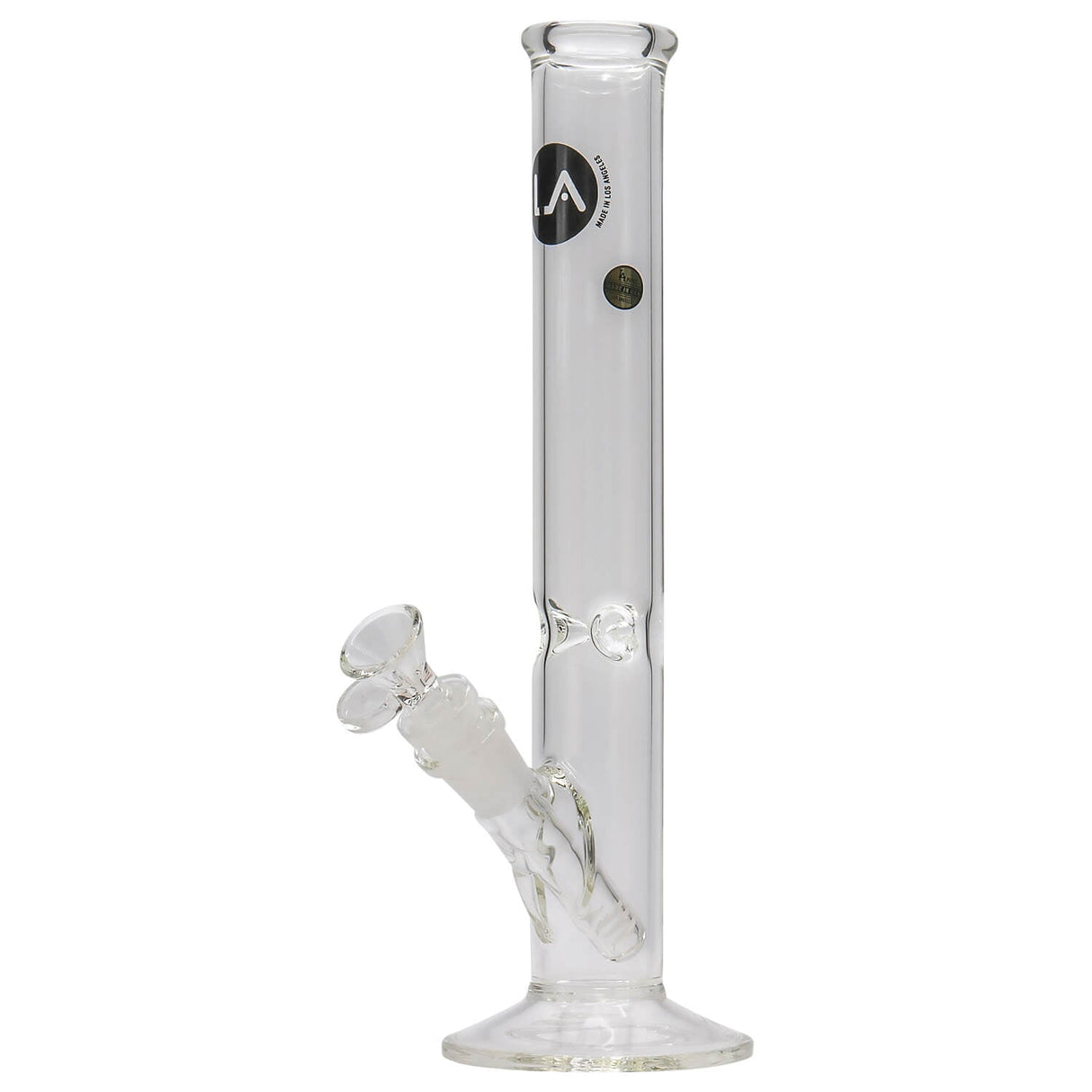 LA Pipes 12" Clear Straight Shot Bong with Borosilicate Glass - Front View