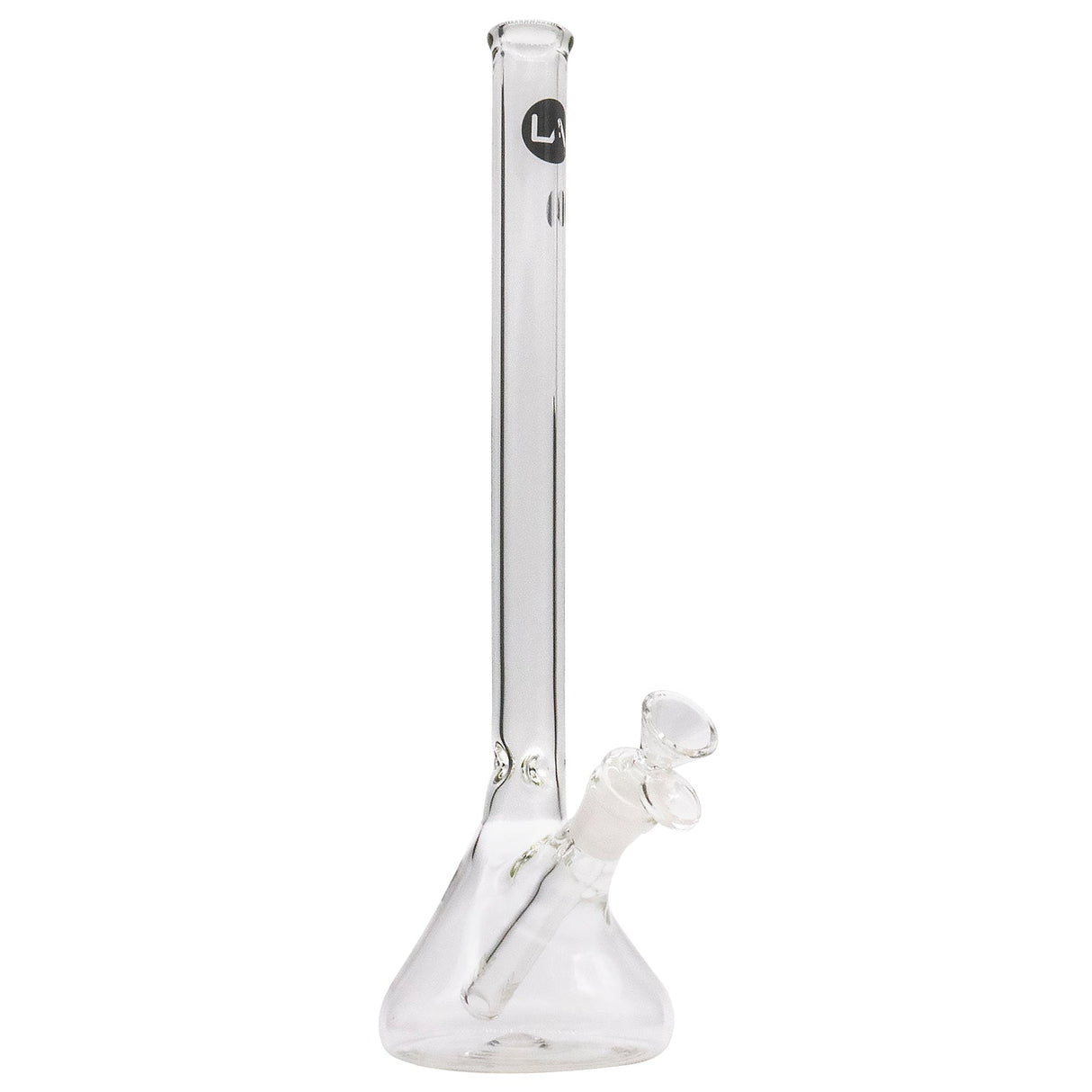 LA Pipes 14" Clear Borosilicate Glass Beaker Bong, Heavy Wall, Side View