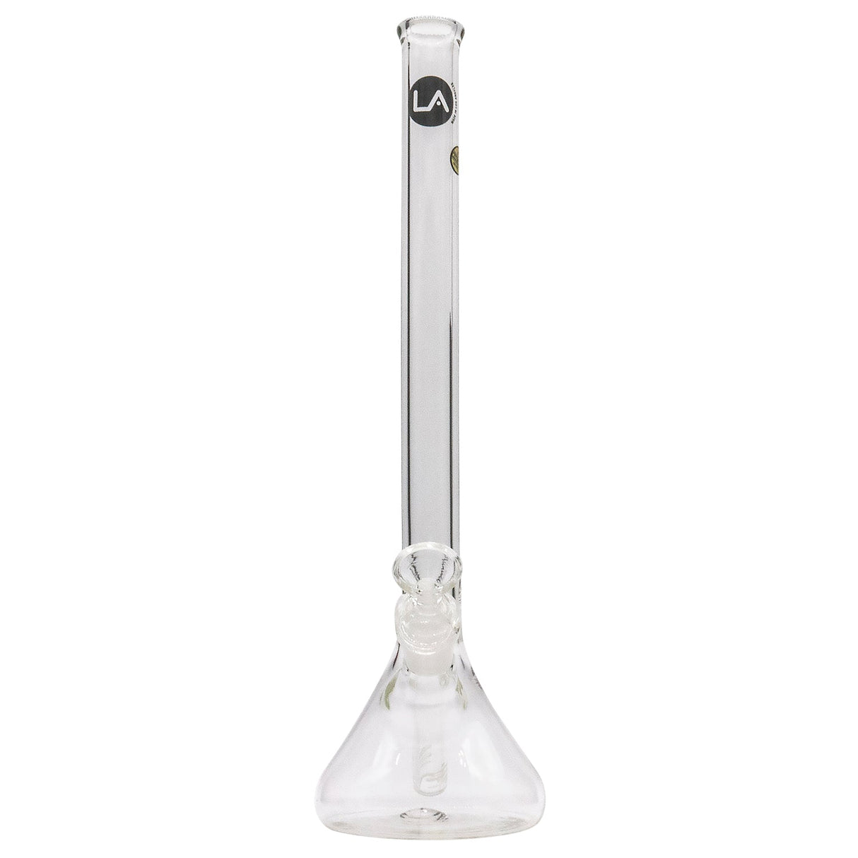 LA Pipes 14" Beaker Water Pipe, Clear Borosilicate Glass, 45 Degree Joint, Front View