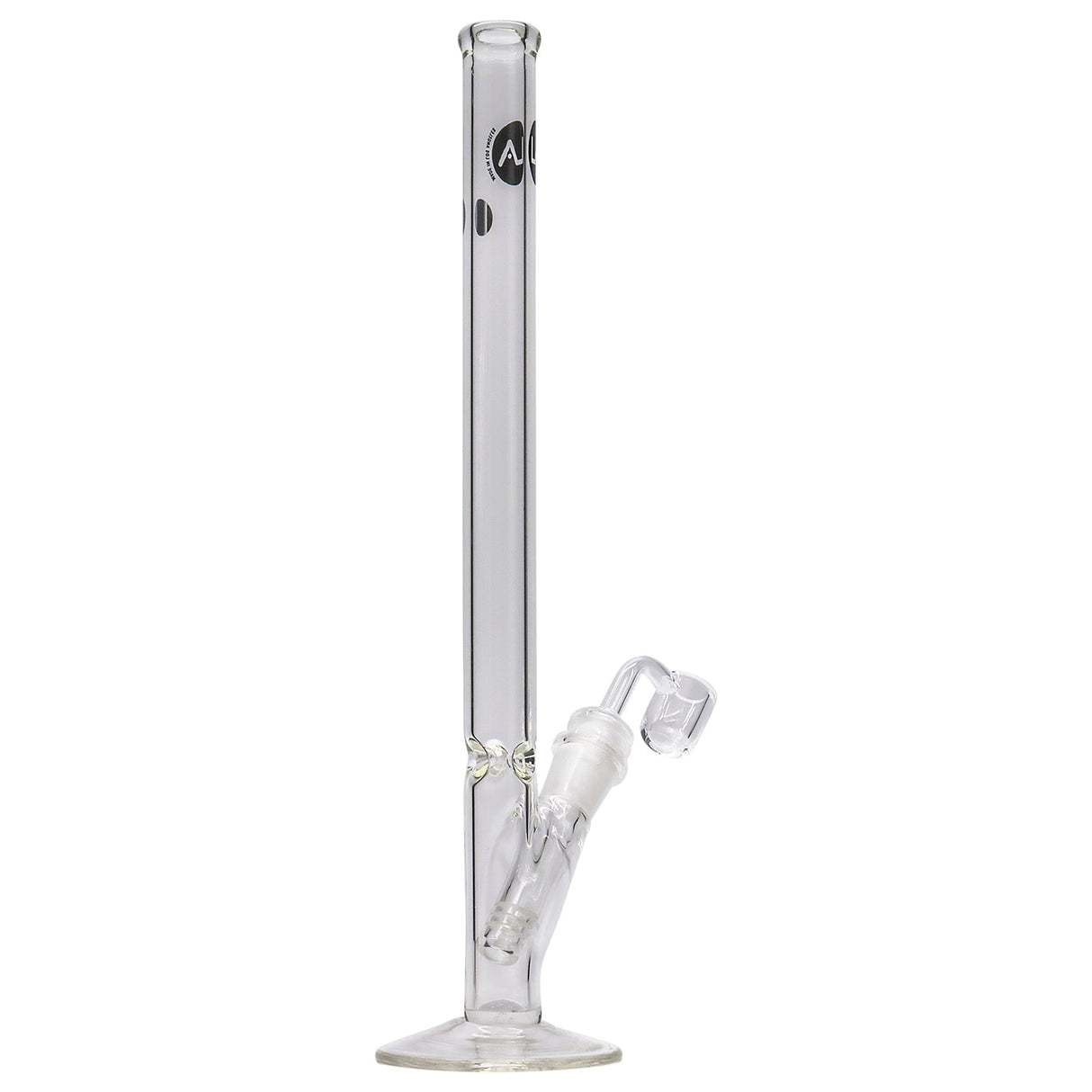 LA Pipes 14" Slim Straight Glass Waterpipe Front View with Clear Borosilicate Glass