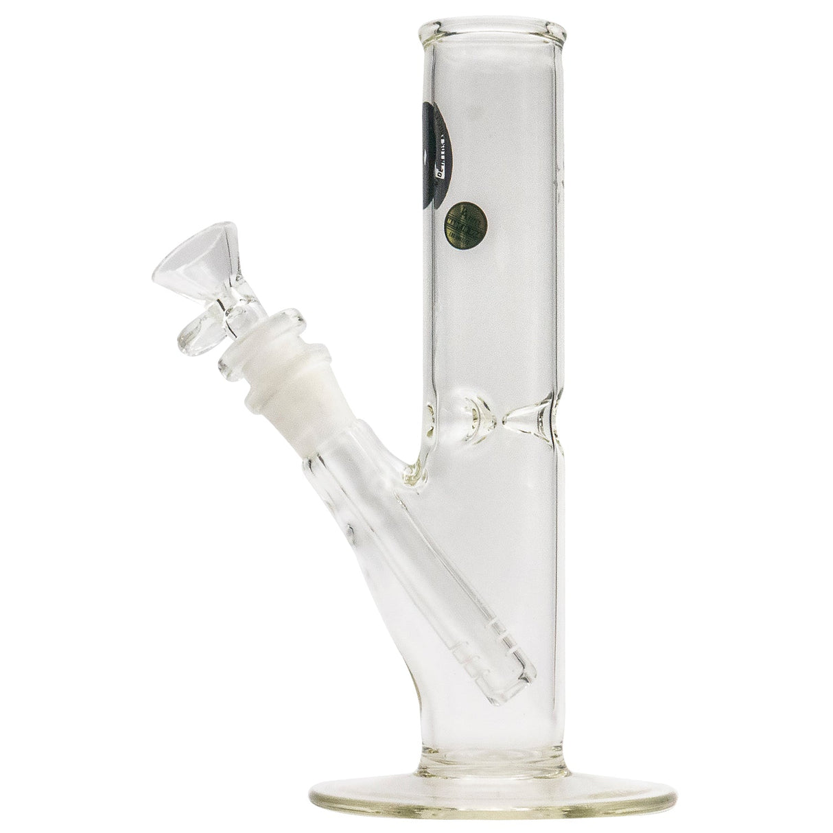 LA Pipes 8" Straight Bong with Ice Pinch, 45 Degree Joint, Front View on White Background