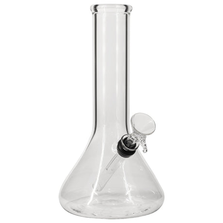 LA Pipes Beaker Base Bong with thick borosilicate glass and 45-degree grommet joint, front view on white background
