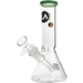 LA Pipes Beaker Bong in Jade - 8" Borosilicate Glass - Front View with Glass Bowl
