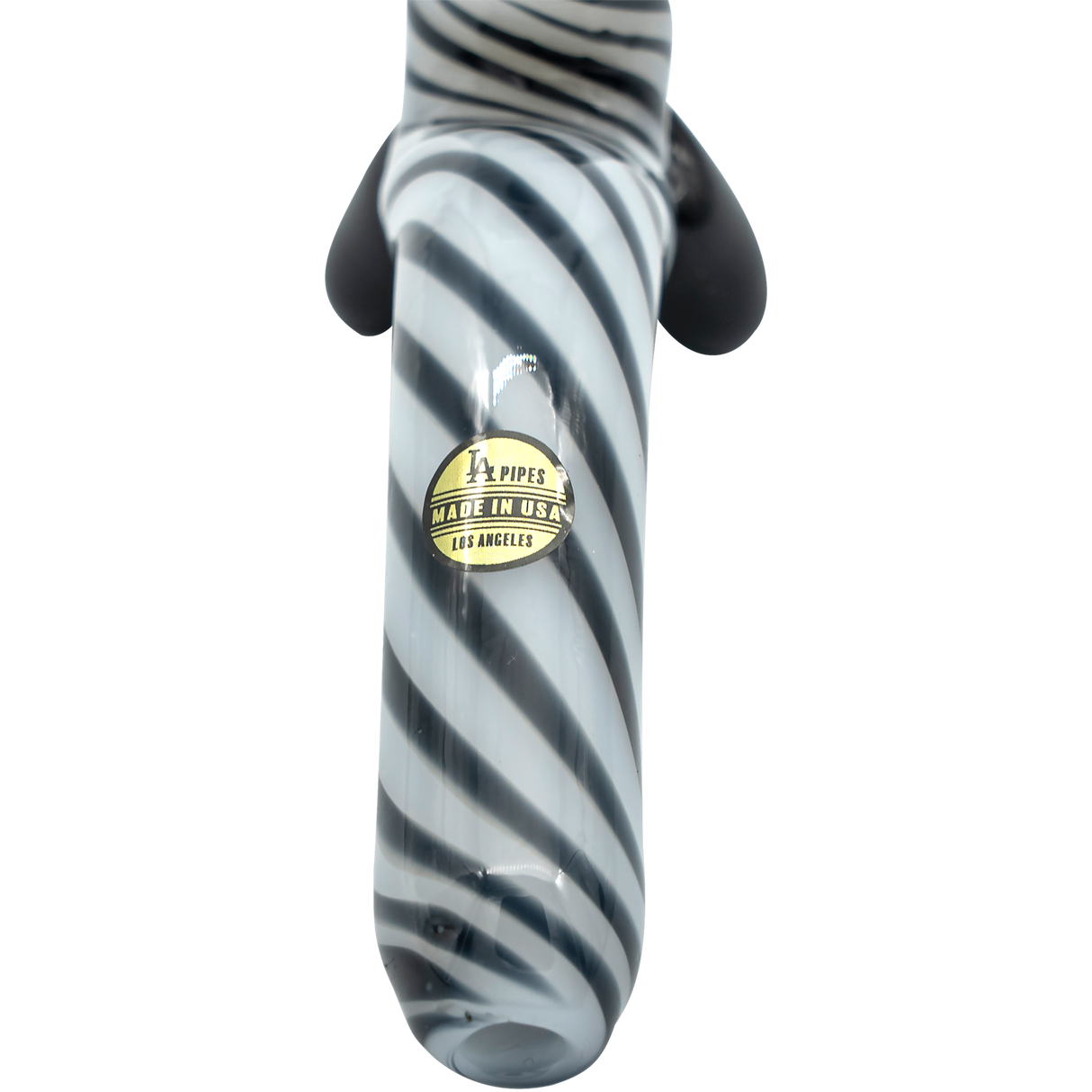 LA Pipes Bone White Sherlock Glass Pipe, 4.35" Spoon Design, USA Made