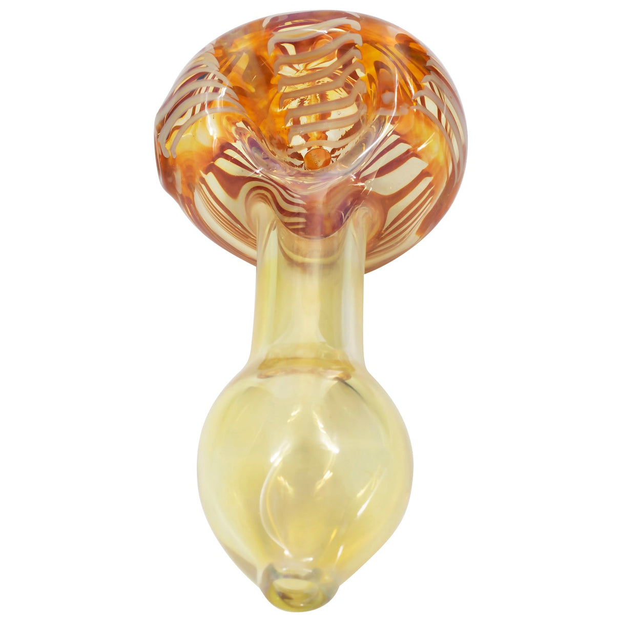 LA Pipes Color Cake Swirl Glass Pipe, 3.5" Spoon Design, Top View, For Dry Herbs