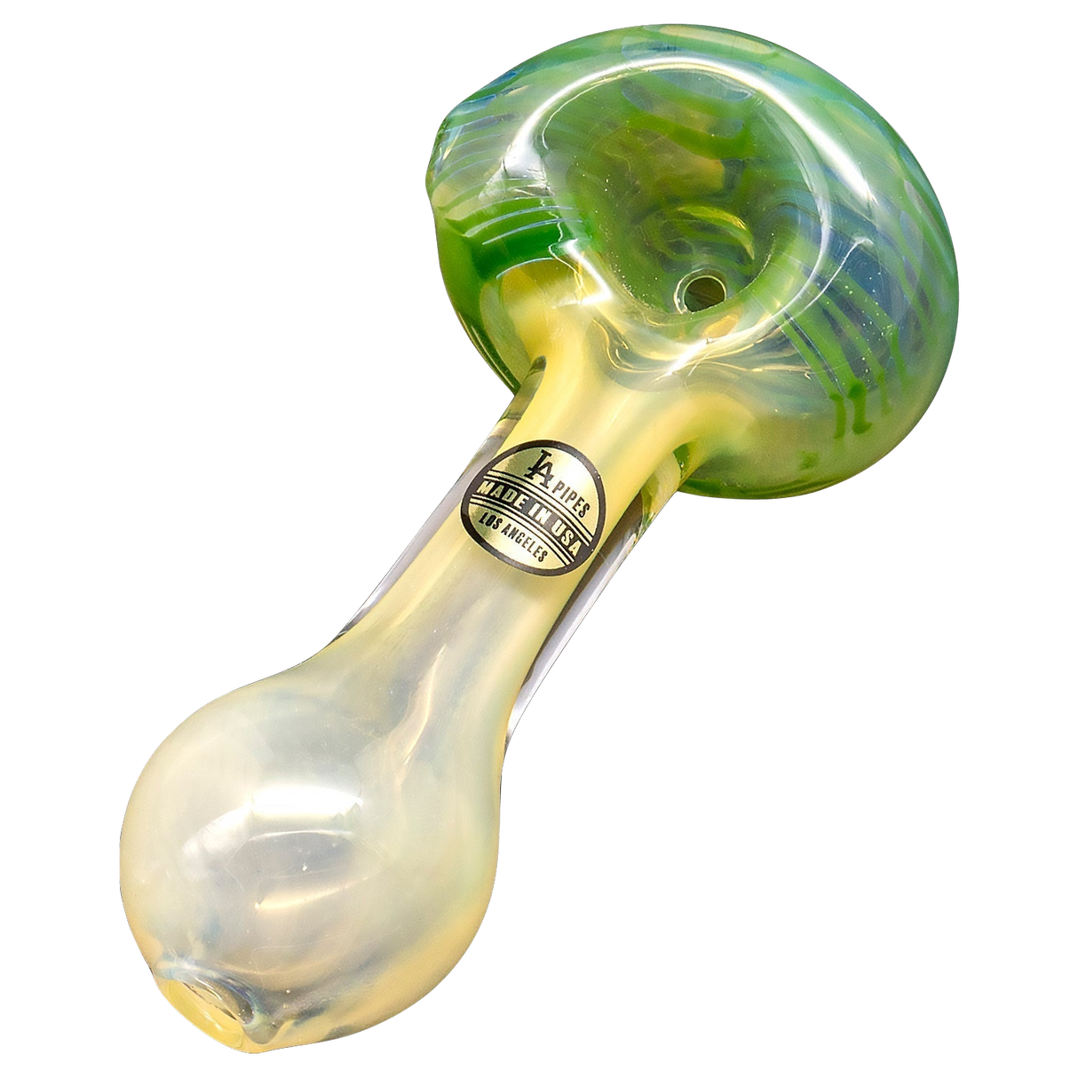 LA Pipes Color Changing Hand-Pipe with Green Accents - Top View