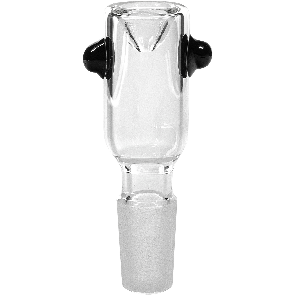 LA Pipes Custom Black Cylinder Bong Bowl, 14mm Male Joint, Borosilicate Glass, Front View