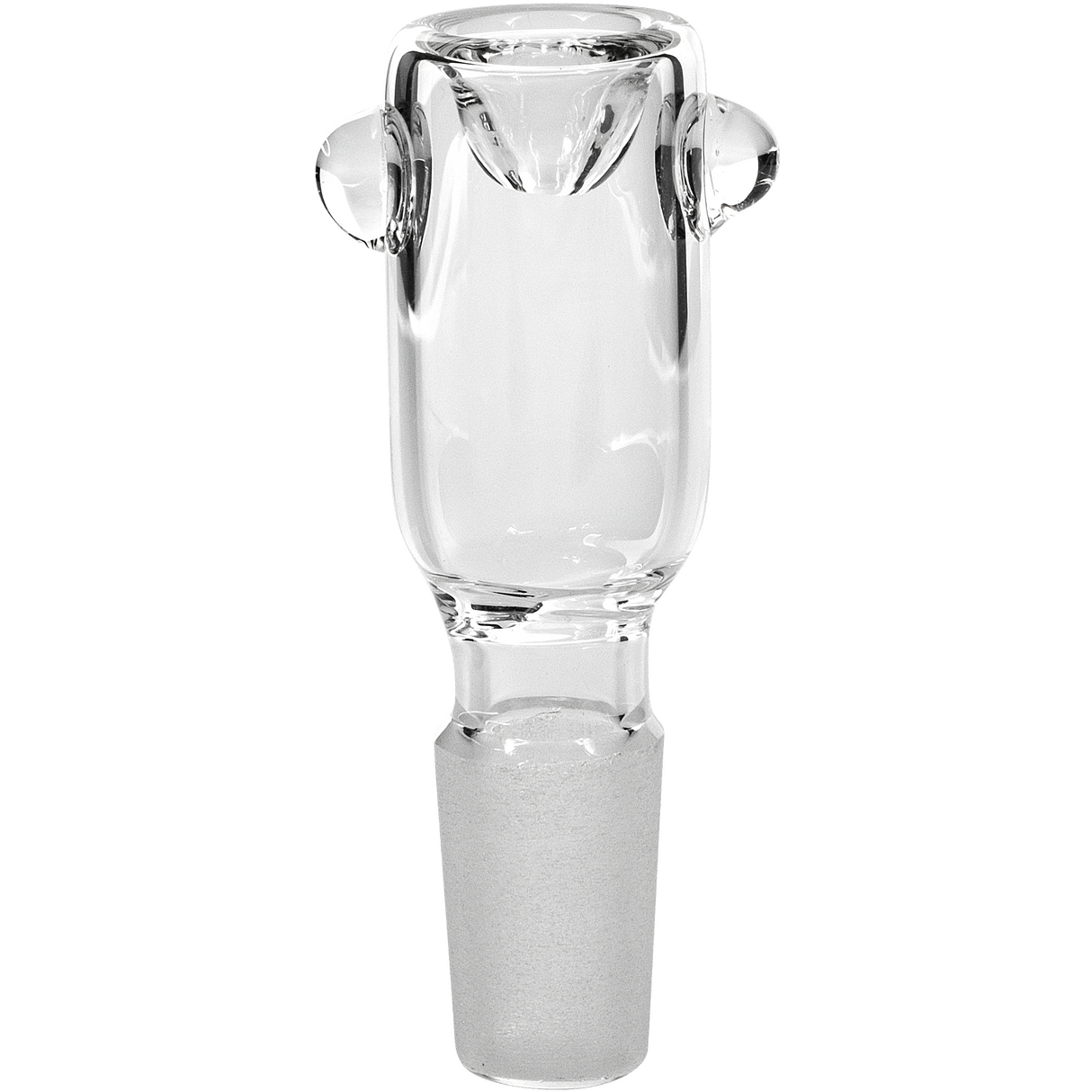 LA Pipes Custom Cylinder Bong Bowl in Clear Borosilicate Glass with 14mm Male Joint - Front View