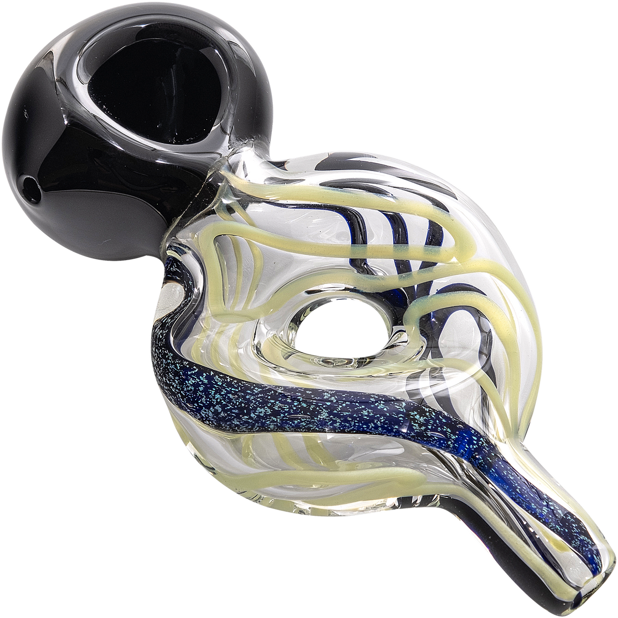 LA Pipes Dichro Donut Slime Hand-Pipe in Green Slyme, 4.5" Borosilicate Glass, USA Made