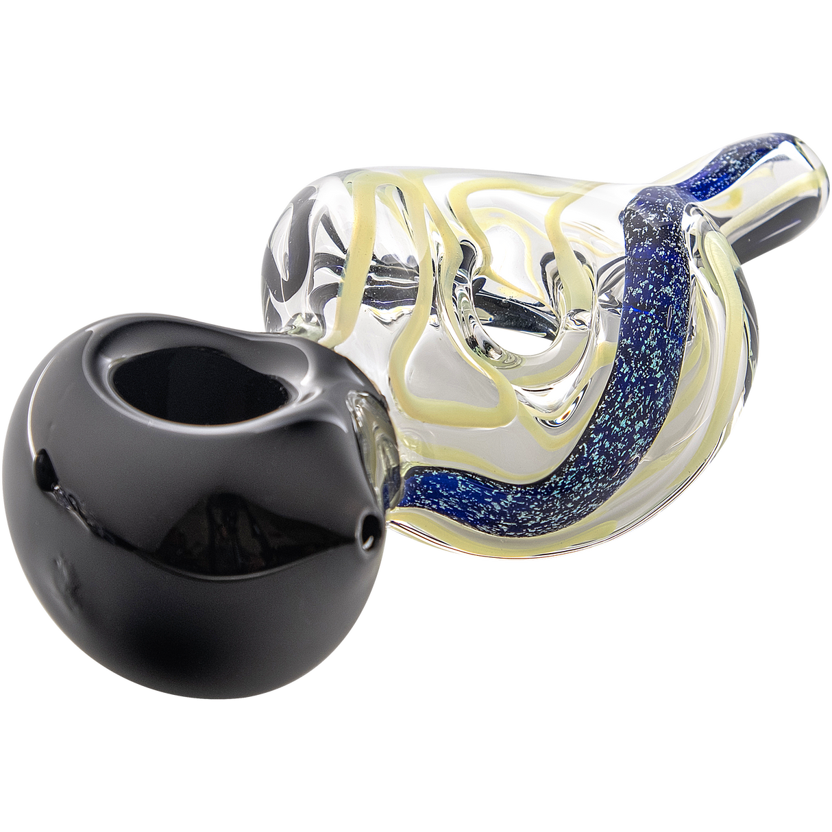 LA Pipes Dichro Donut Slime Hand-Pipe - 4.5" Spoon Design in Green Borosilicate Glass