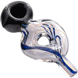 LA Pipes Dichro Donut Slime Hand-Pipe in Purple Slyme with deep bowl, side view on white