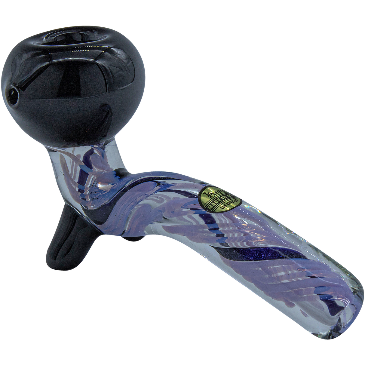 LA Pipes "Galactic Storm" Slime & Dichro Sherlock Pipe, 4.35" Borosilicate Glass, Side View