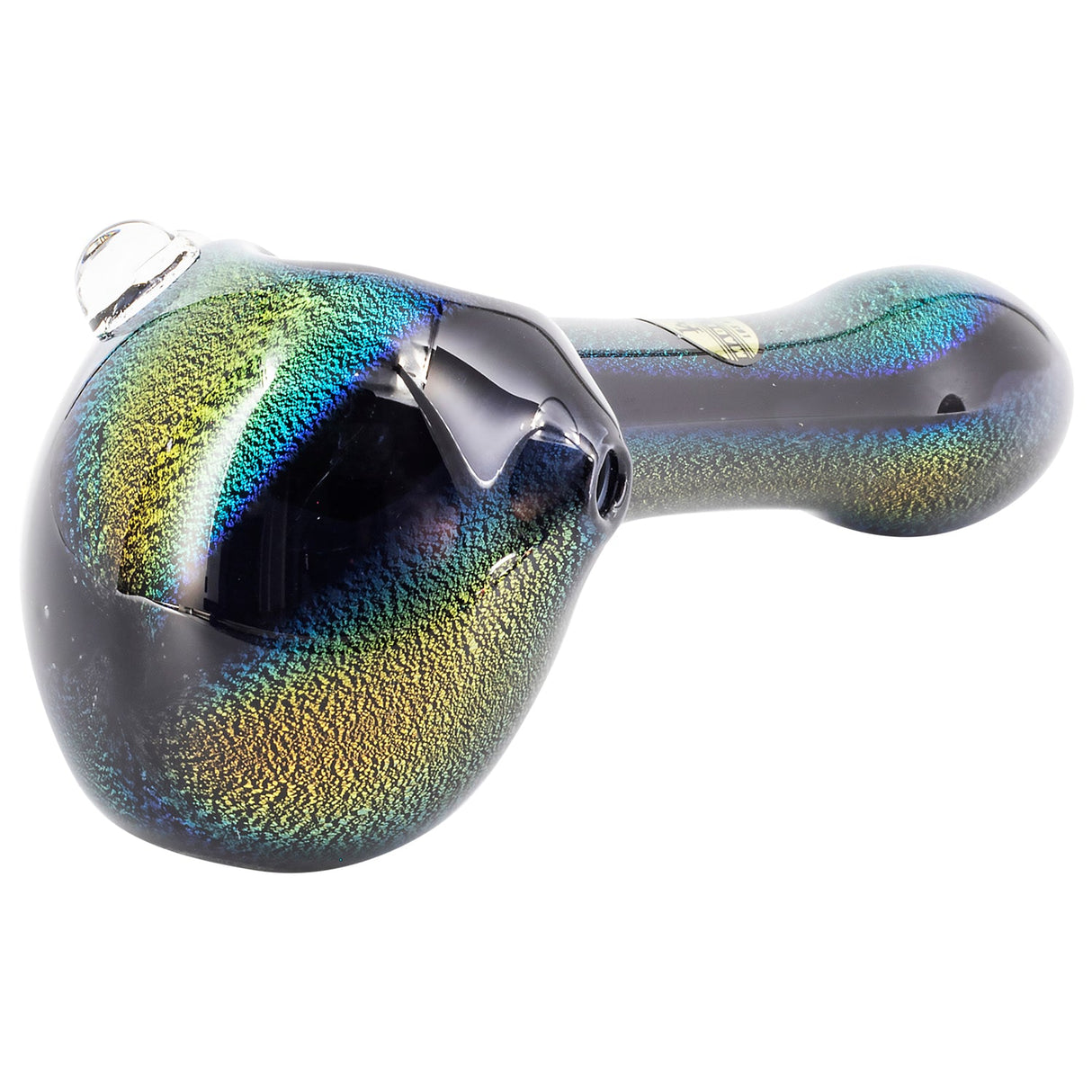 LA Pipes Galaxy Dichroic Drooper Hand-Pipe, 4" Borosilicate Glass, Side View