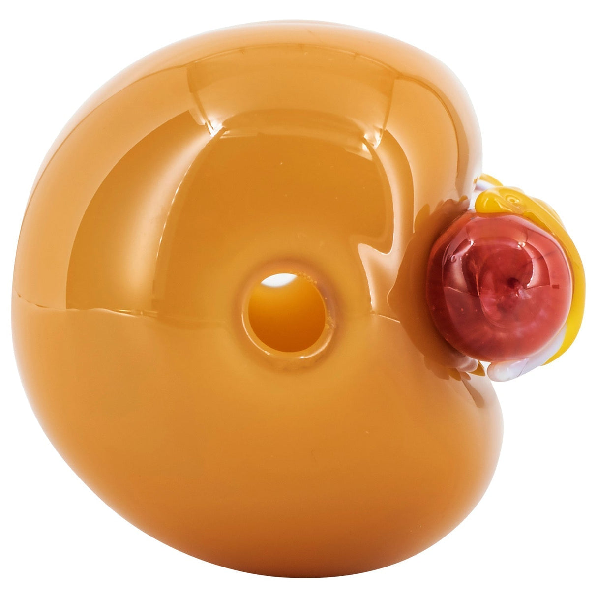 LA Pipes Hot Doggy Dog Hand Pipe in Assorted Colors, Borosilicate Glass, Top View