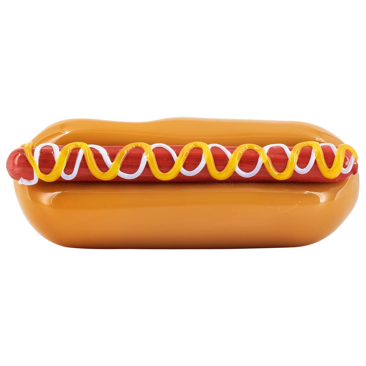 LA Pipes Hot Doggy Dog Hand Pipe in Borosilicate Glass, Spoon Design, Side View