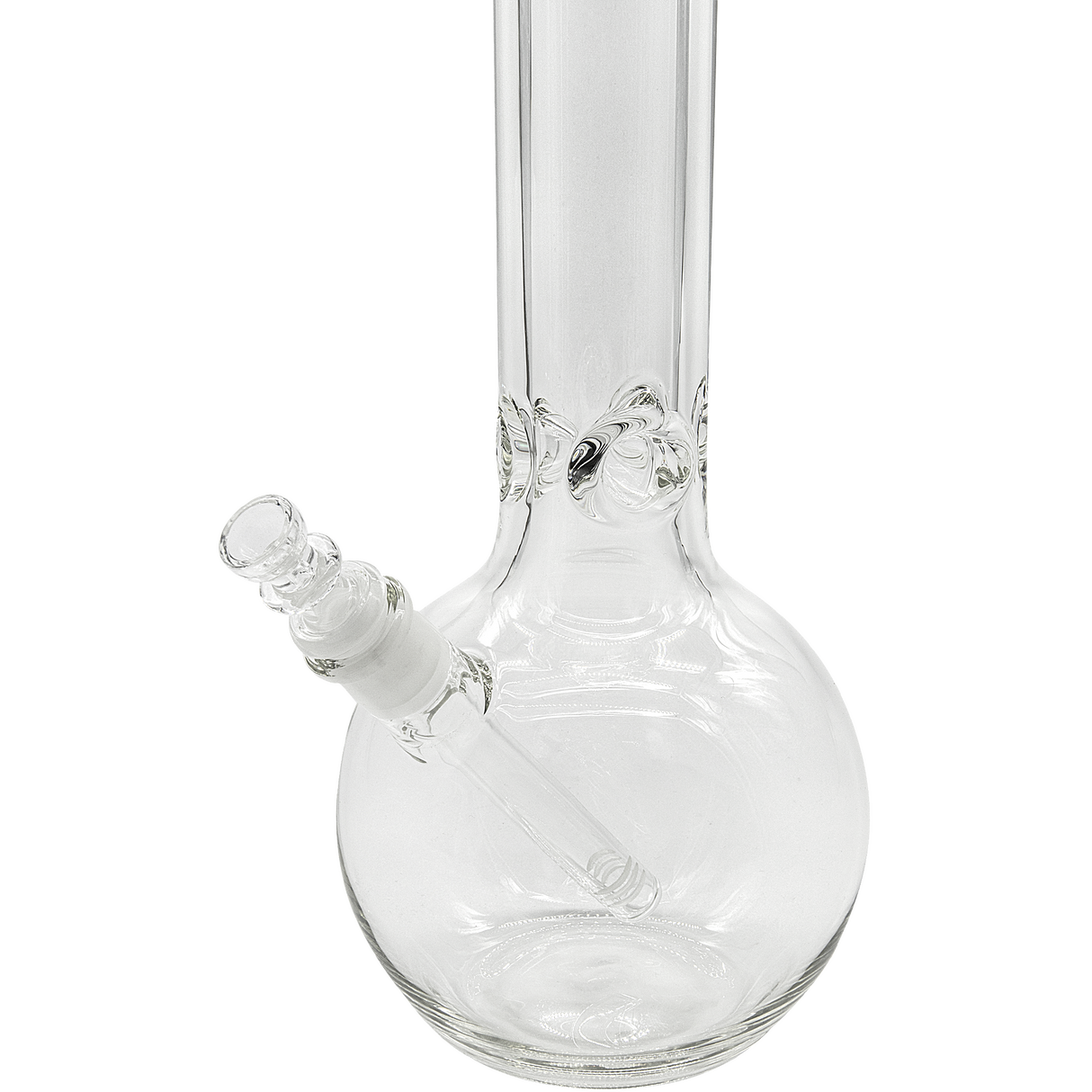 LA Pipes "Iron Mace" Heavy 9mm Borosilicate Glass Bubble Bong with 45 Degree Joint - Front View