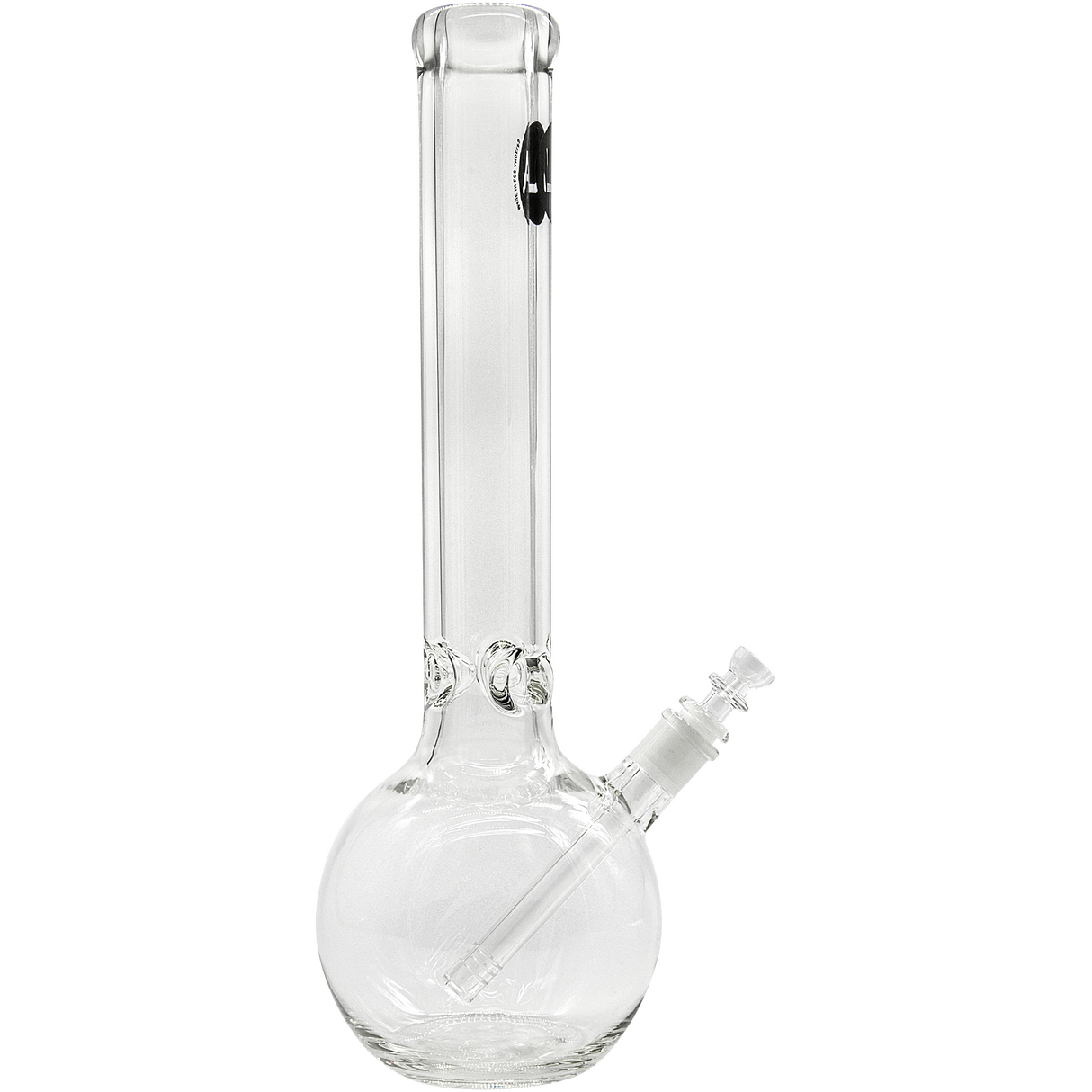 LA Pipes "Iron Mace" Heavy 9mm Thick Glass Bubble Bong with 45 Degree Joint - Side View