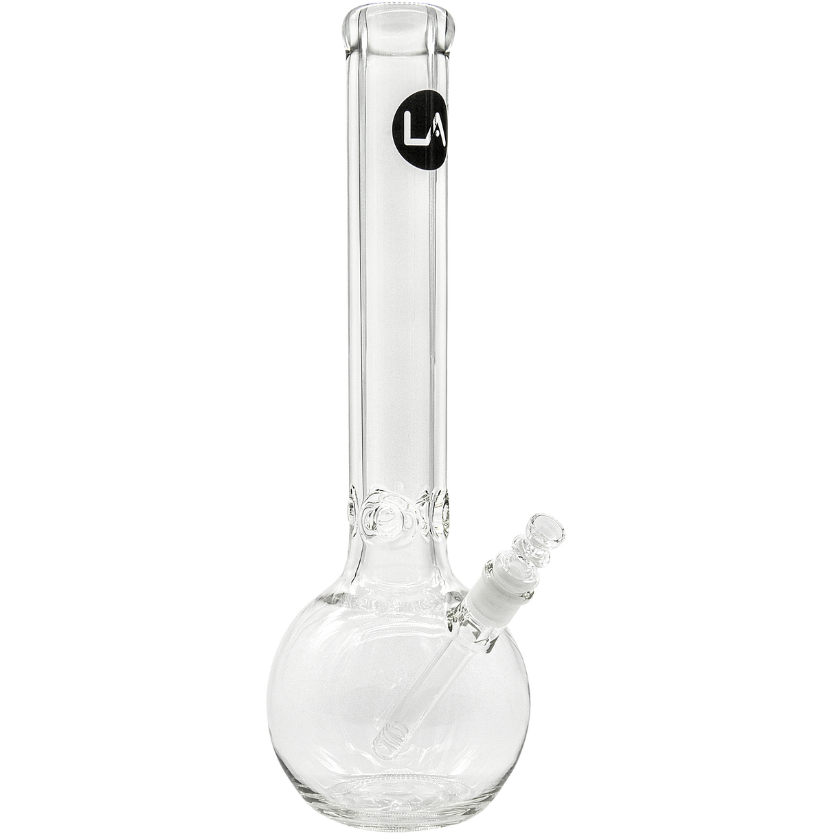 LA Pipes "Iron Mace" 9mm Thick Glass Bubble Bong with 45 Degree Joint - Front View