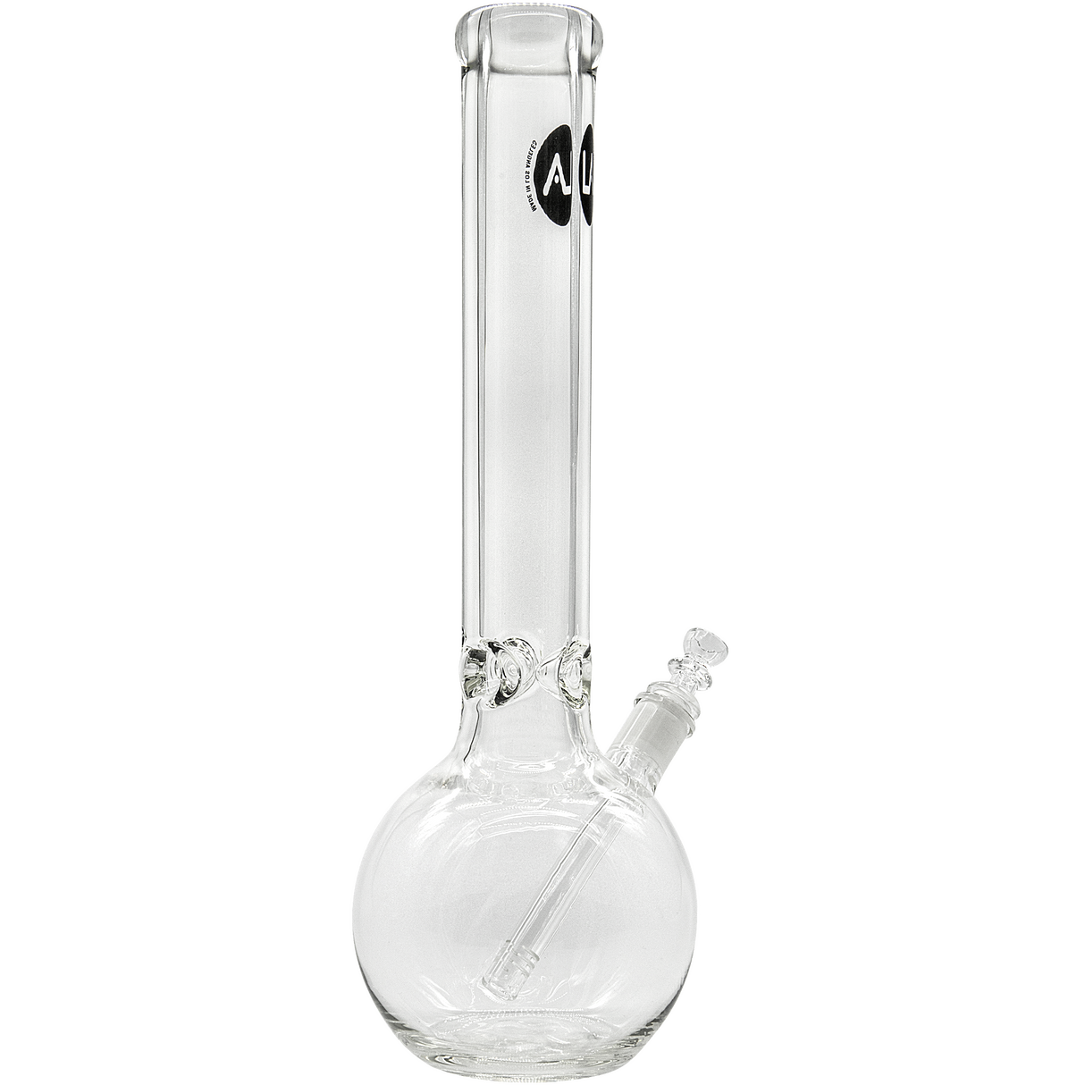 LA Pipes Heavy 9mm Borosilicate Glass Bubble Bong with 45 Degree Joint - Side View