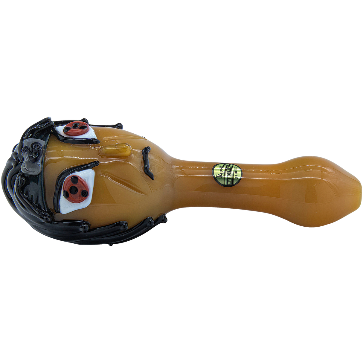 LA Pipes "Itachi Uchiha Smokes" Glass Pipe, 4.5" Borosilicate, USA Made, Side View